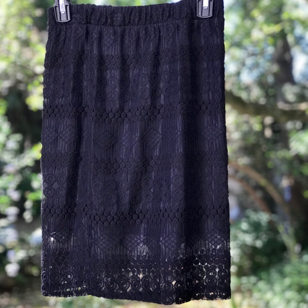 Black lace skirt for holiday parties
